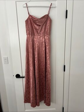 DB Studio Rose Blush Satin Maxi Dress